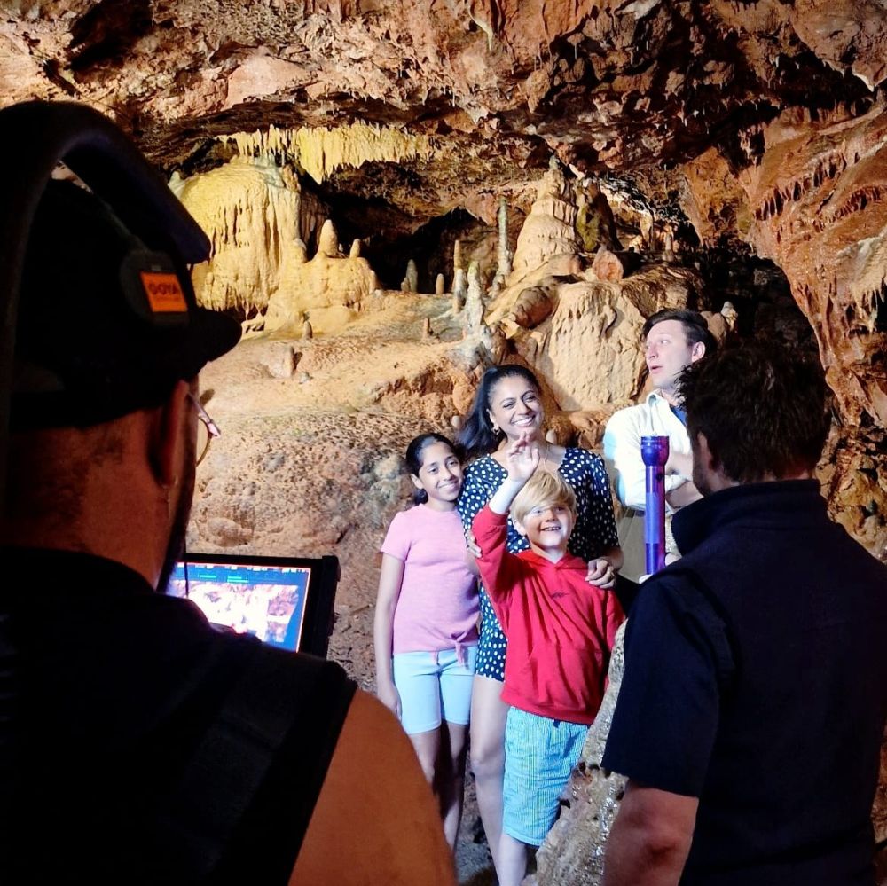 Filming in a cave | Kents Cavern
