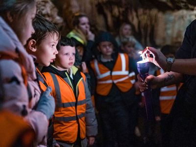 Stone Age school trip | Kents Cavern, Devon