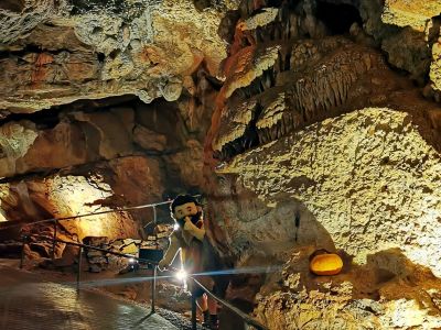 Halloween at Kents Cavern, Cavog and pumkins